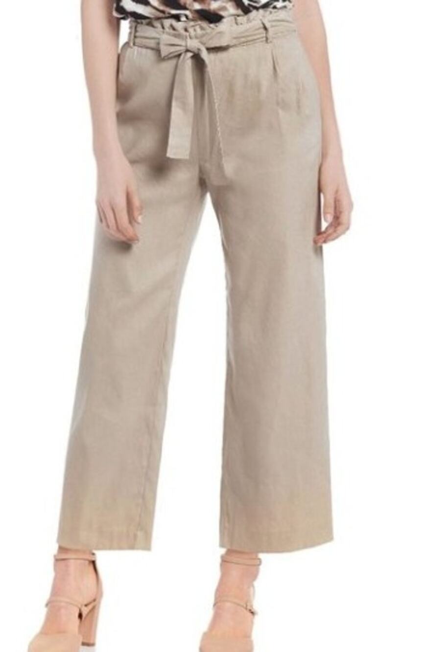NWT Gibson Latimer Linen Twill Paper Bag Tie Trouser Women's Sz 6